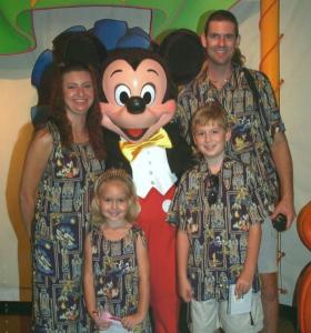 Tony Platt and his wife, Sharyn, at Disney with the kids.
